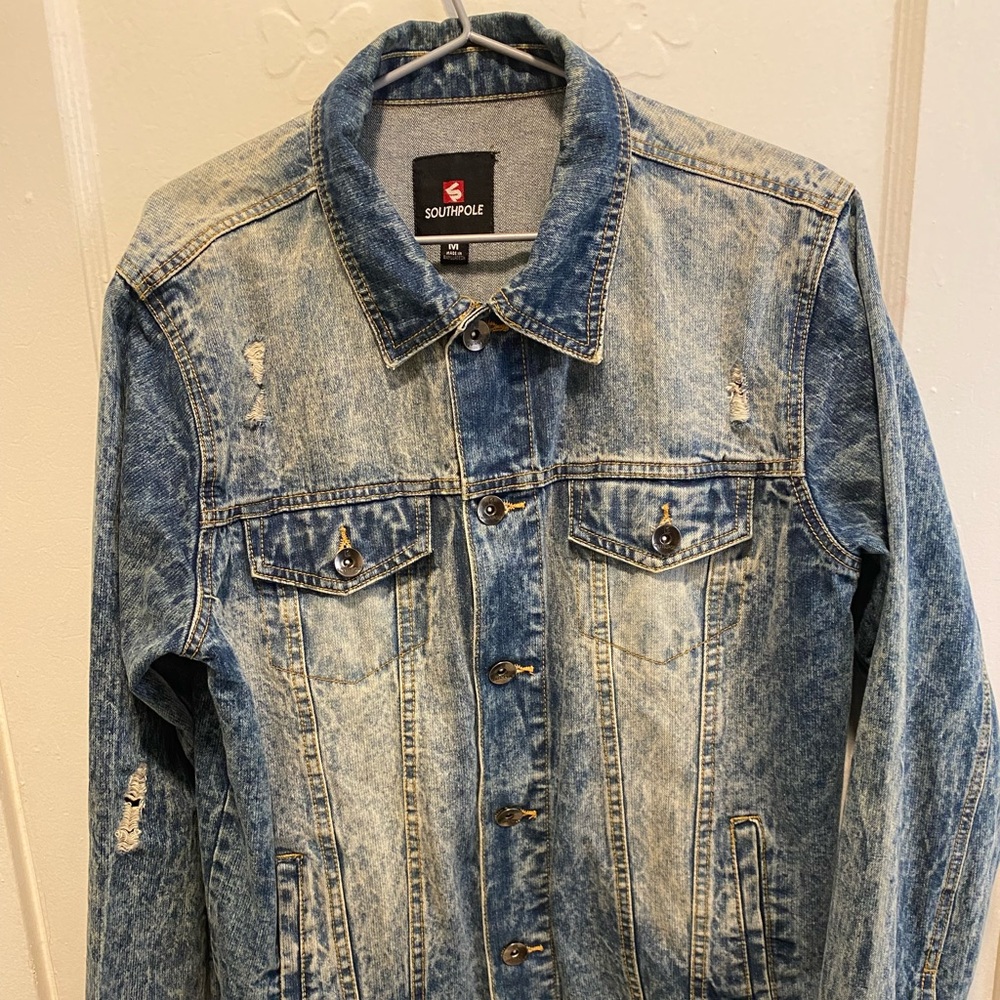 South Pole Distressed and Faded Denim Jacket